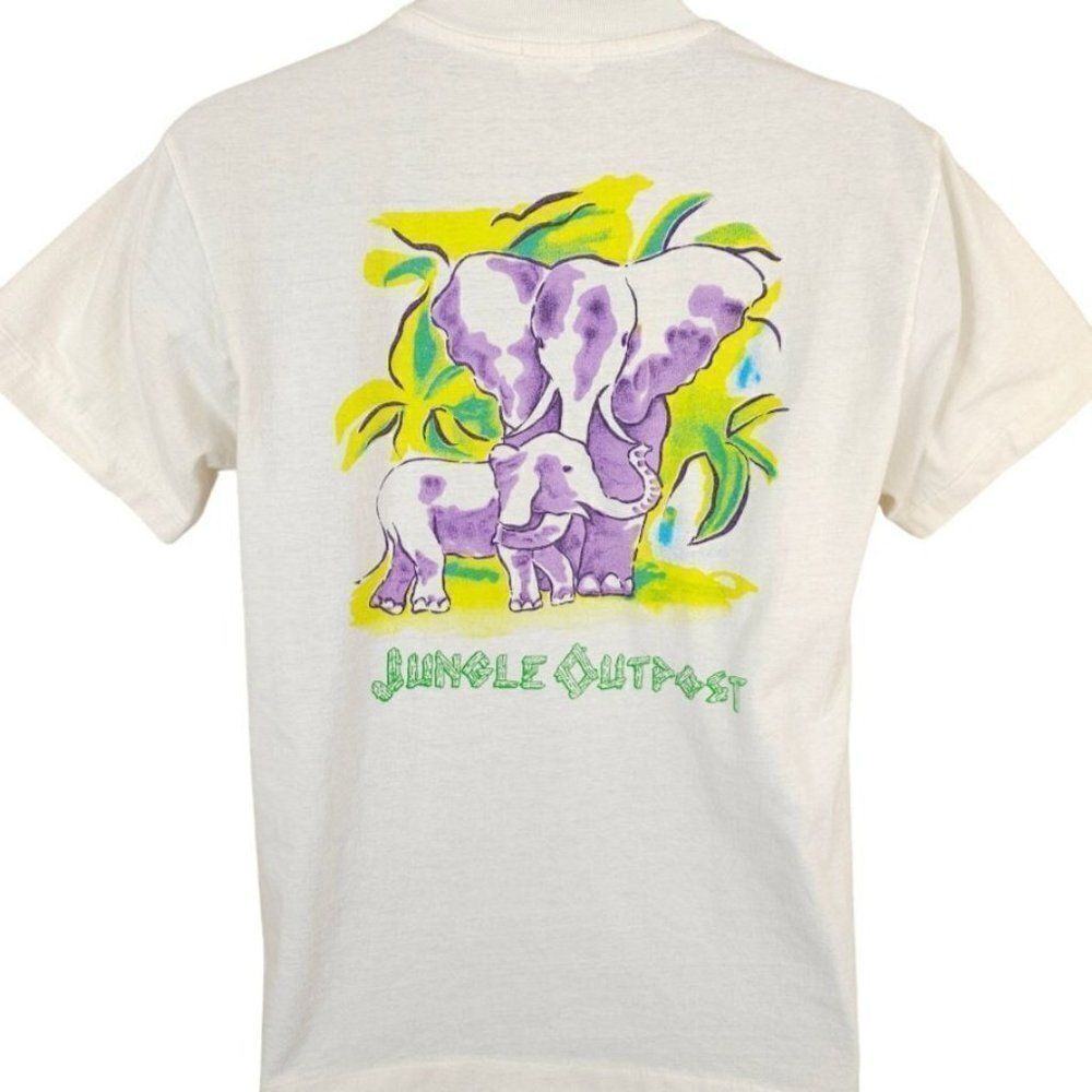 Enchanted Kingdom T Shirt Mens Size Medium Vintage 90s Jungle Outpost Elephant